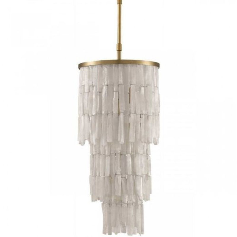 Lustre Moon Moon, Ambre, Nickel brossé, 12" Diameter x 26" Height