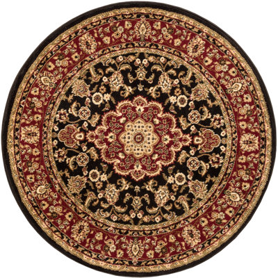 Tapis traditionnel noir Belliere Medallion Kashan