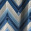 Motif géométrique à chevrons rétro - bleu et bleu cobalt - Rideau occultant - 1 panneau-107535829