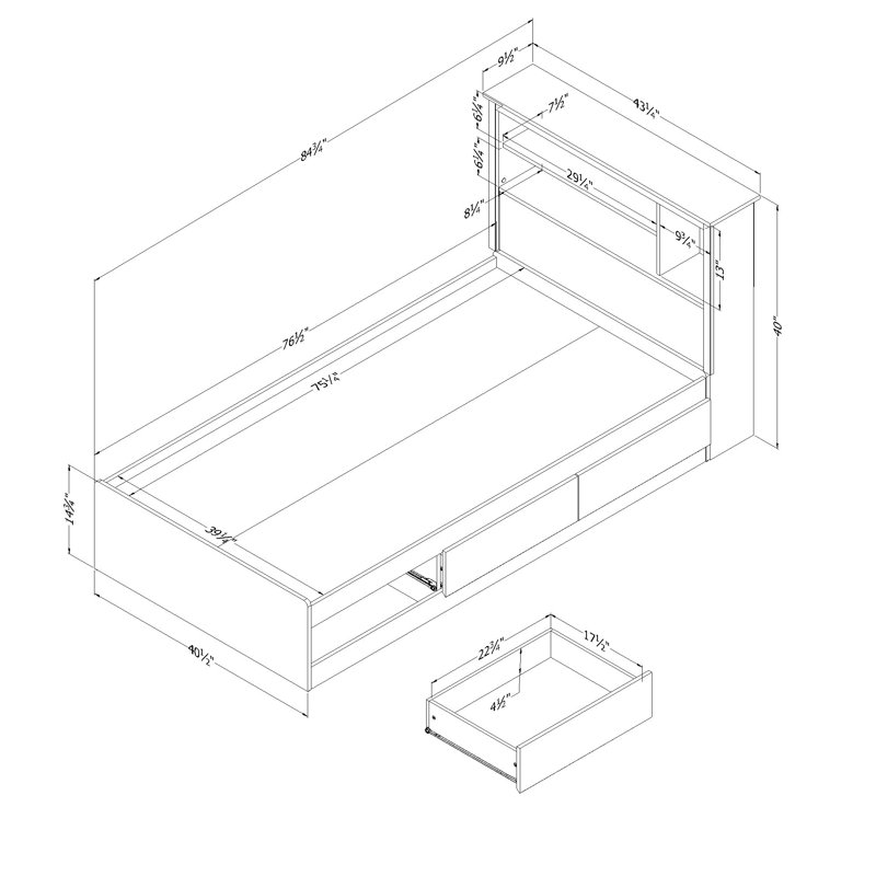 Joed Twin Platforms Bed with Shelves by Union Rustic