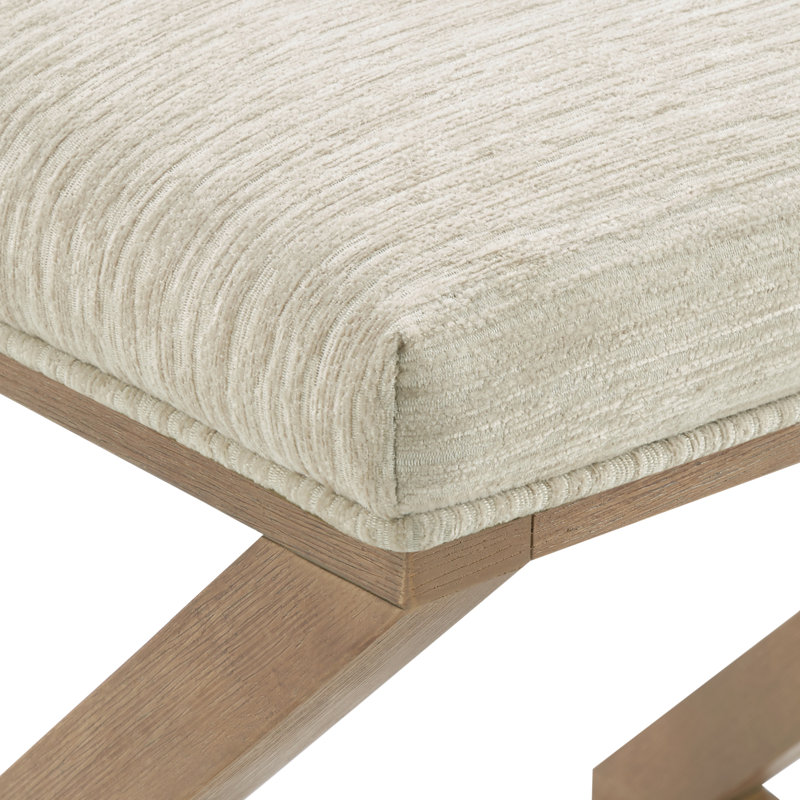 Carson X-Frame Stool, Linen White