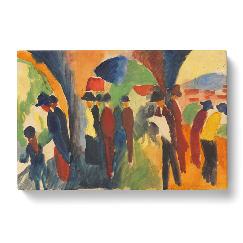 Crowd Of People by August Macke - Wrapped Canvas Painting, 50cm H x 76cm W x 3cm D