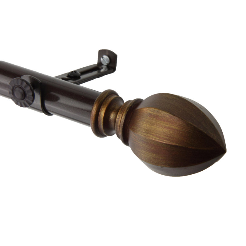Tringle à rideaux simple en métal Garnet, H 0,81 po x l 84 po x P 2,88 po, Cacao