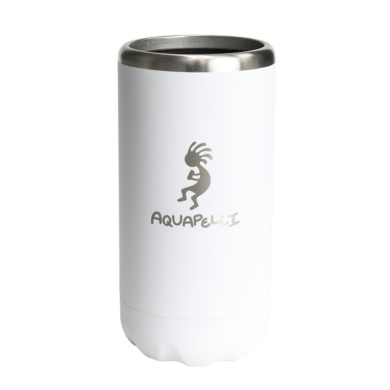 Aquapelli 12oz. Vacuum Insulated Silicone Travel Tumbler,Wide Mouth Water Bottle, Arctic White