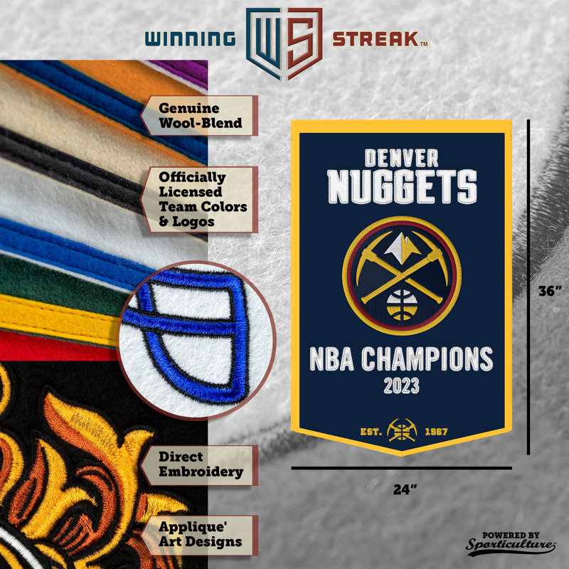 NBA Denver Nuggets Dynasty - bannière | 24 po x 36 po