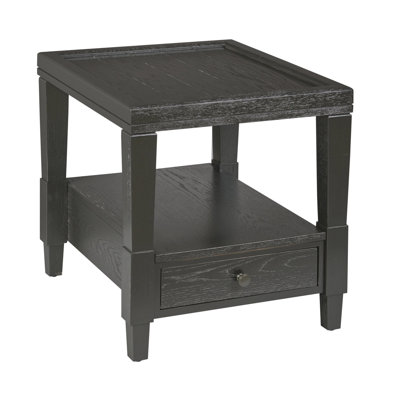 RECTANGULAR DRAWER END TABLE-EBONY