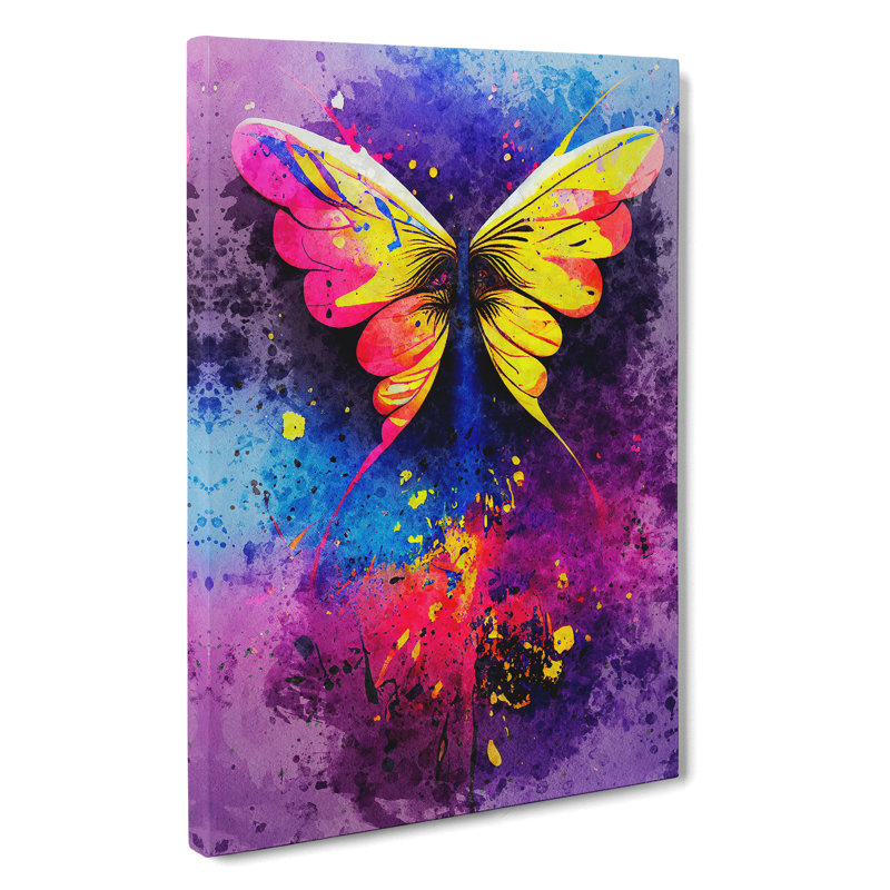 Splashed Butterfly No.2 Abstract - Wrapped Canvas, 76cm H x 50cm W x 3cm D
