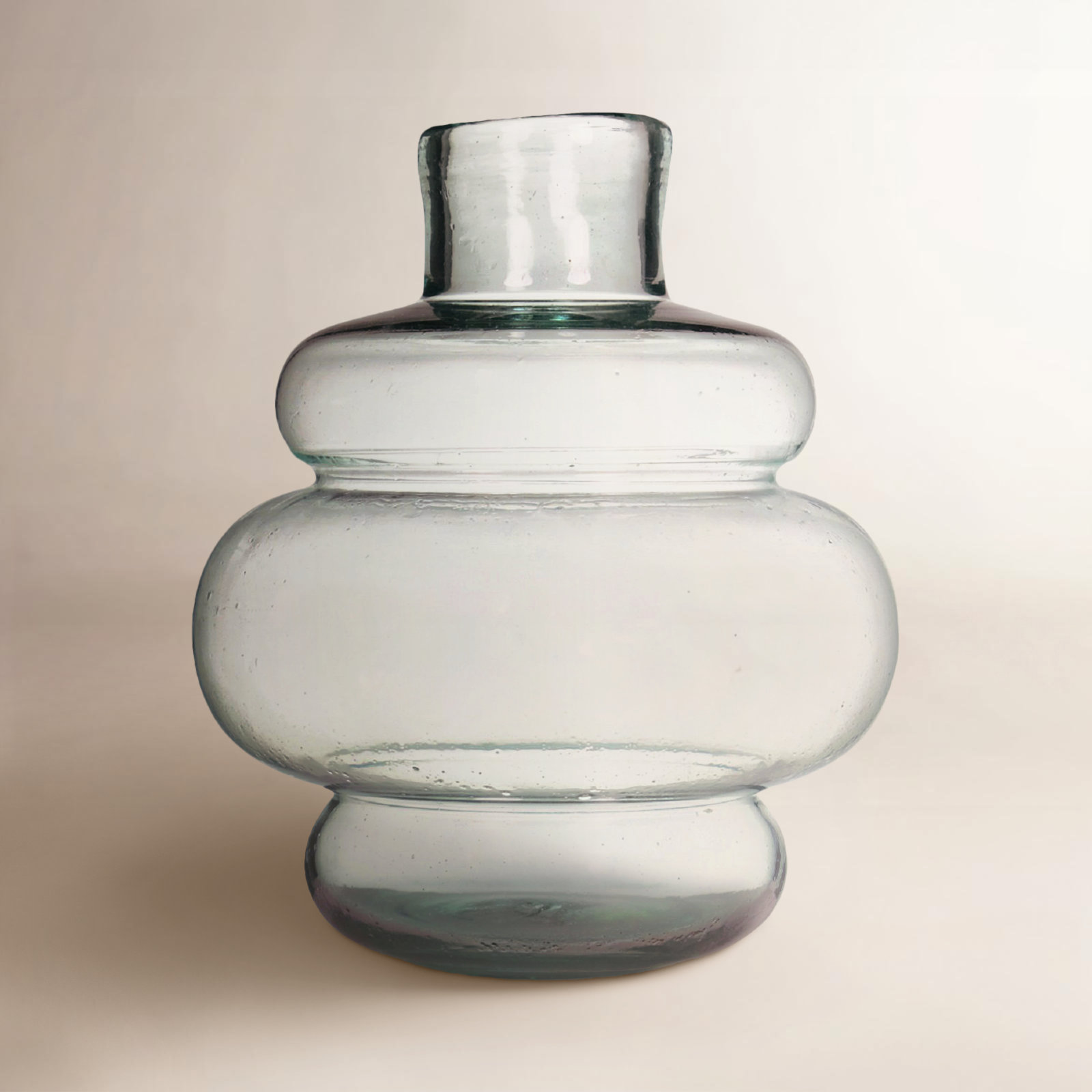 Denise Recycled Glass Vase Clear Dia 7.9"