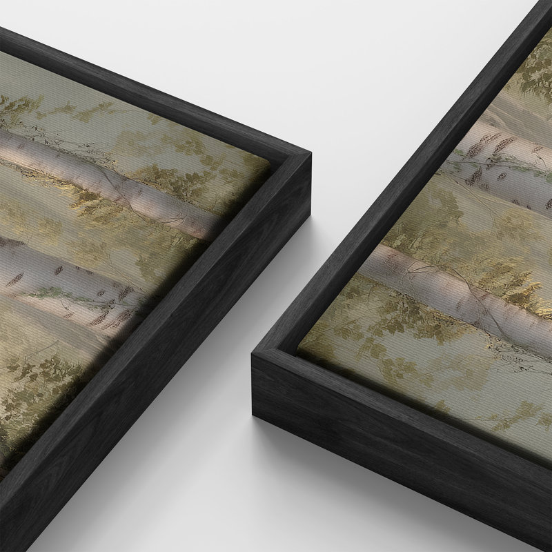 Impression sur toile encadrée, "Extra Large Misty Forest Path Landscape Nature", H 20 po x l 60 po, Noir