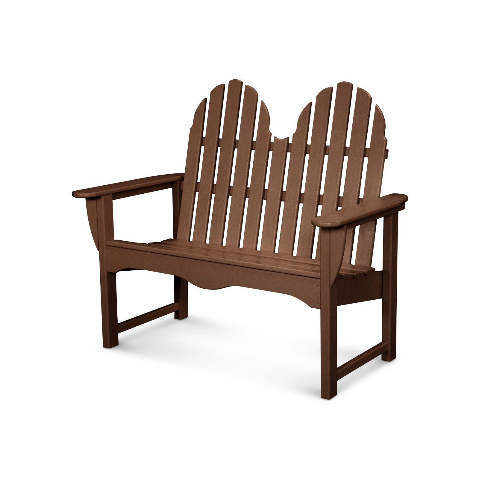 POLYWOOD Classic Adirondack 48" Bench, Mahogany
