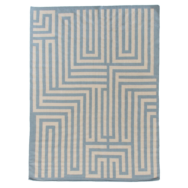 Flatweave Wool Geometric Indoor Rug, Rectangle 5' x 8'