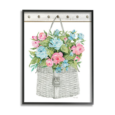 «Blue and Pink Blooming Roses Spring Plant», art mural surdimensionné par Cindy Jacobs