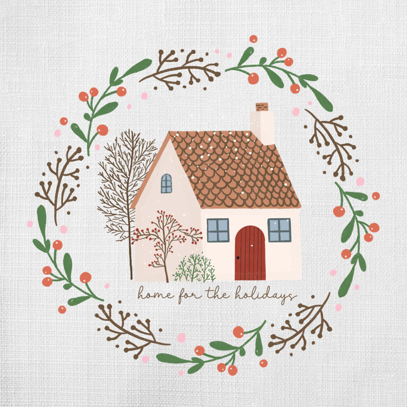 Christmas Illustration - Throw Pillow Insert Included, 20 po x 20 po