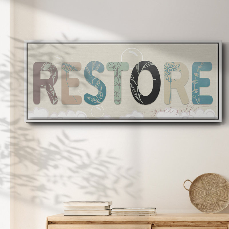Restore Your Self- Framed Canvas, 24" H x 60" W