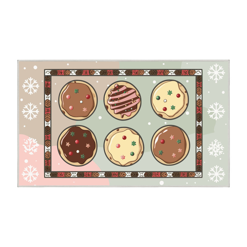 Tapis de vacances The Holiday Aisle® Cookies, Tapis de couloir 2 pi x 4 pi