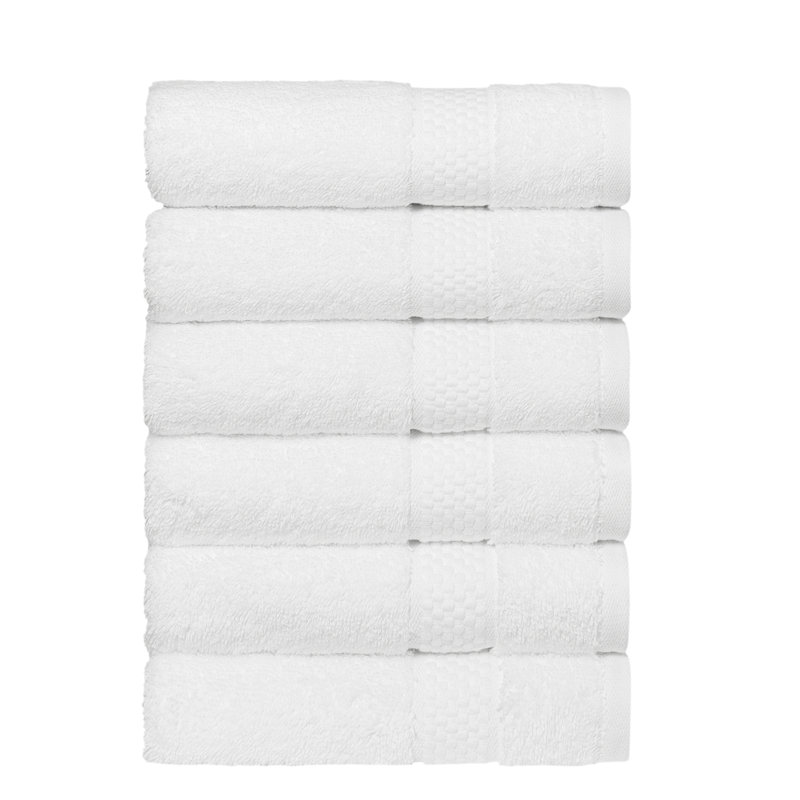 STARLIGHT 100% Turkish Cotton Terry Hand Towels, White