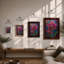 Stained Glass Orchids Botanical - Framed Print-1188545549-1188545552