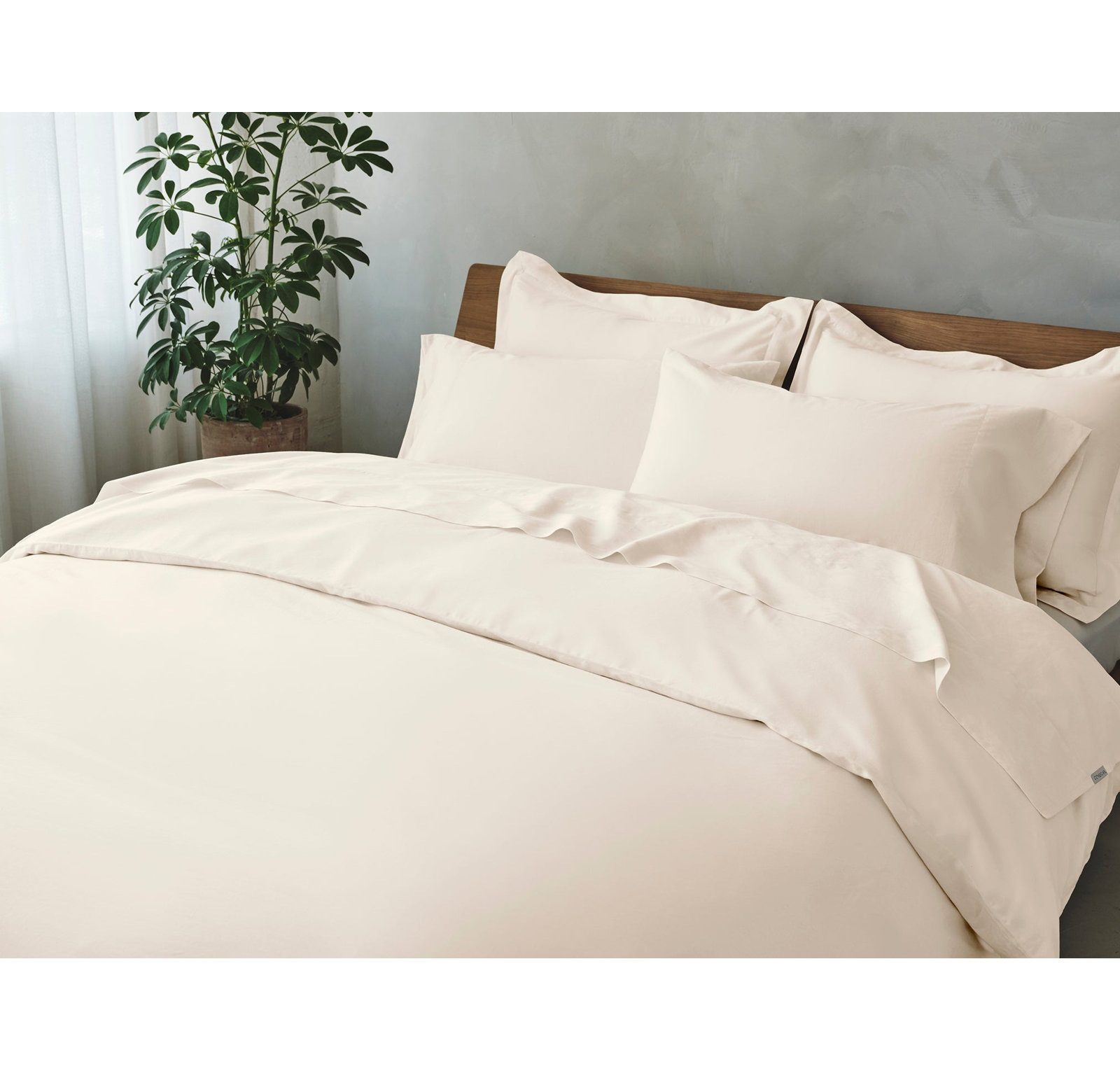 Cloud Soft Sateen 100% Cotton Sateen Sheet Set, Full Sheet Set with 2 Pillowcases, Undyed