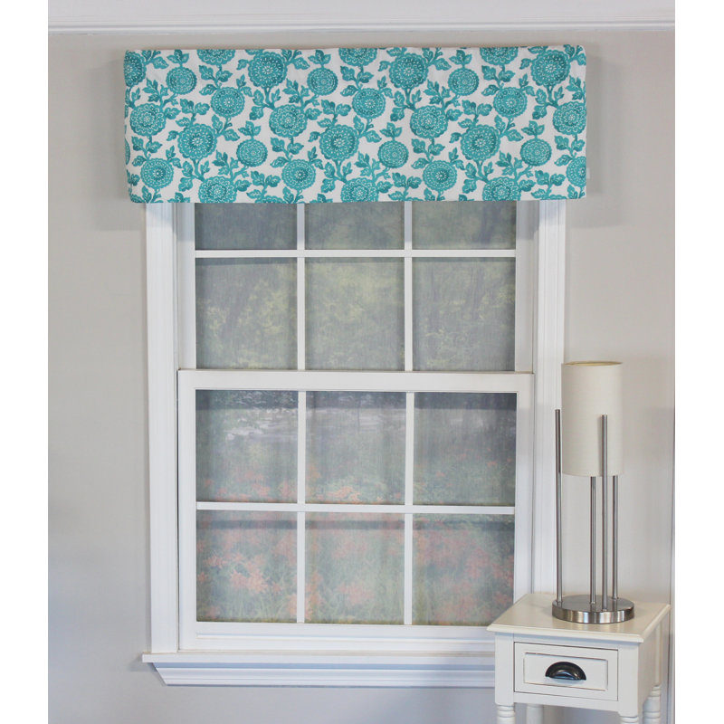 Cantonnière 50 po Floral, Aqua