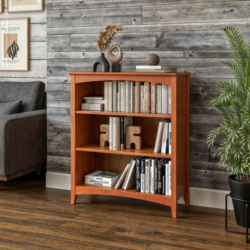 Colton Bookcase, (3 Shelves) 36" H x 30" W x 13"D, Cherry