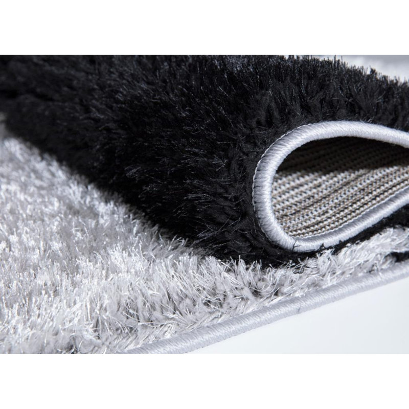 Woodbranch Geometric Shag Area Rug, Rectangle 60 x 110cm