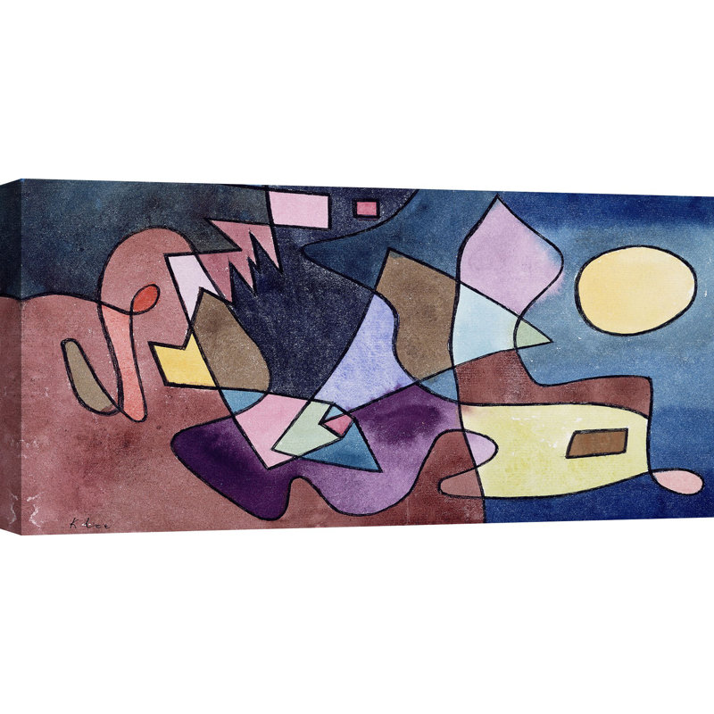 Dramatic Landscape by Paul Klee - 1 Piece Wrapped Canvas Painting, 35cm H x 70cm W x 4cm D