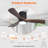 42" 3 - Blade Modern Ceiling Fan with LED Light and Remote Control Flush Mount Ceiling Fan with Light Solid Wood Blades 3 Colors 6-Speed Reversible Motor Timer-1546645620-1546645621