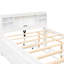 Lit plateforme double blanc avec tête de lit et rangement - 3 tiroirs, lit gigogne simple, bois massif pour une fabrication durable