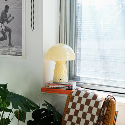 Lampe de table en verre avec champignon