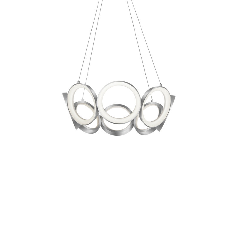 Lustre à DEL 8 lumières Oros, Argent antique