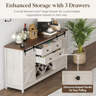 Gracie Oaks Farmhouse Sideboard With Sliding Bar Door And 2 Power ...