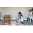 20" Large Nightstand with Charging Station, Solid Round Post Legs, 2 Drawers End Table with Open Shelf-118662945-118662943