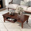 Table basse rectangulaire en bois avec tiroir de rangement-65804863
