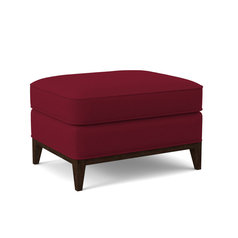 Repose-pieds Sonoma, Noyer américain, Mélange de polyester rouge à lèvres Margaret