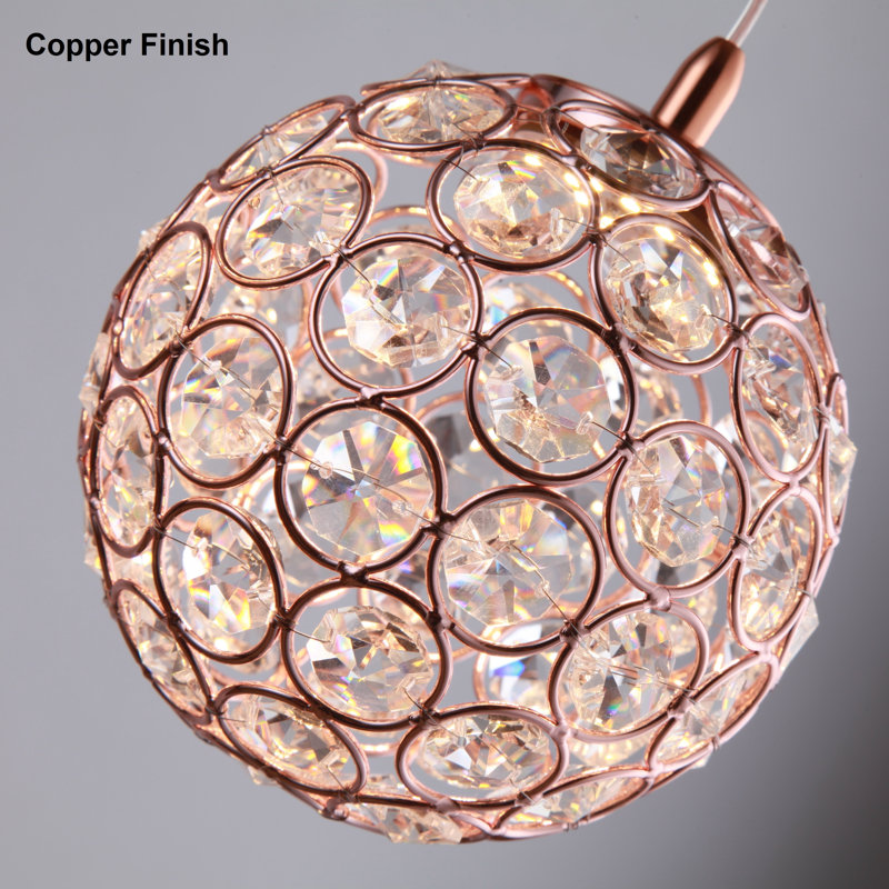 Luminaire suspendu sphère 4 lumières Tietjen, Cuivre