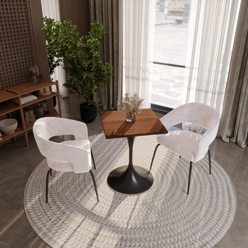 Table de salle à manger Verve, Brun cognac, Noir