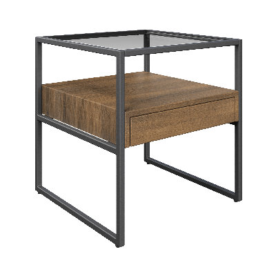 Glass Top Sled End Table