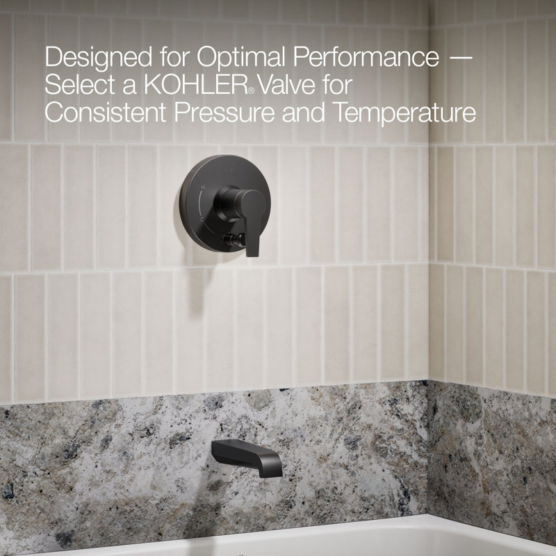 Pitch Rite-Temp Bath And Shower Trim Kit With Push-Button Diverter 1.75 Gpm, Matte Black
