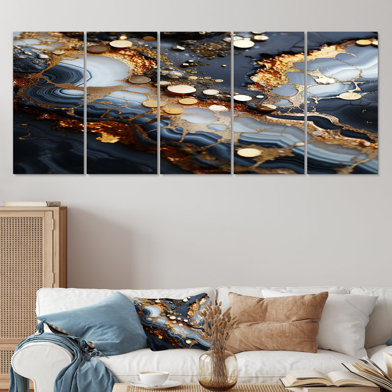 Mâle, art mural en toile 5 pièces, H 32 po x l 80 po