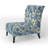 Blue Coastal Elegance Floral Pattern II - Upholstered Cottage Accent Slipper Chair