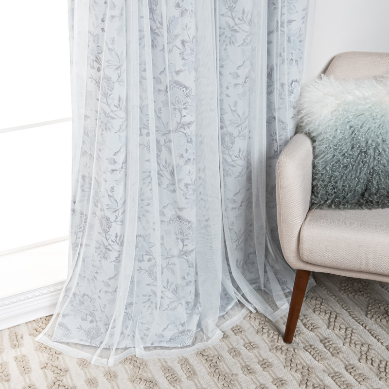 Abisia Room Darkening Curtain, Blue