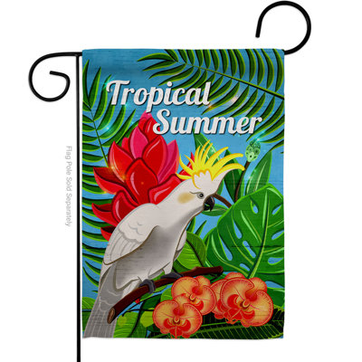 Drapeau de jardin tropical cacatoès