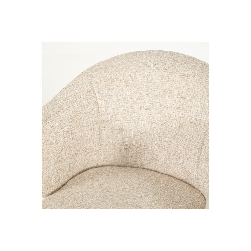 Connor Oak Accent Chair, Beige