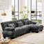 Canapé modulaire convertible en L en chenille avec repose-pieds-1152123193-1152123199