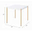 Table de bout contemporaine, l 24 po x P 24 po x H 24 po, métal, bois, 1 pièce, table de bout, blanc et or