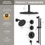 Système de douche thermostatique à haute pression avec deux pommes de douche et barre coulissante réglable