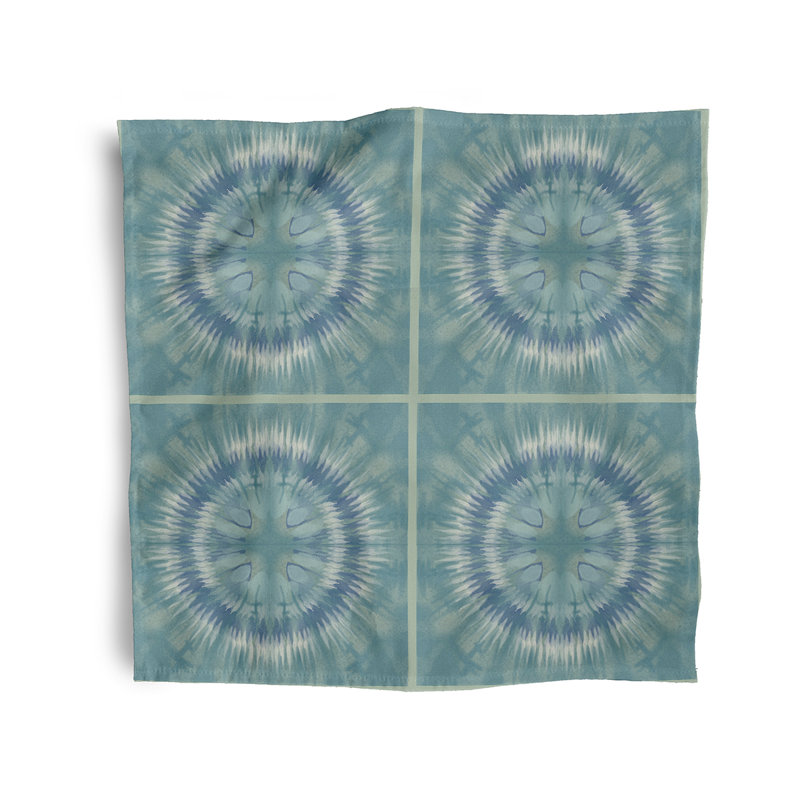 Laelyn Polyester Abstract Square Napkin, Teal