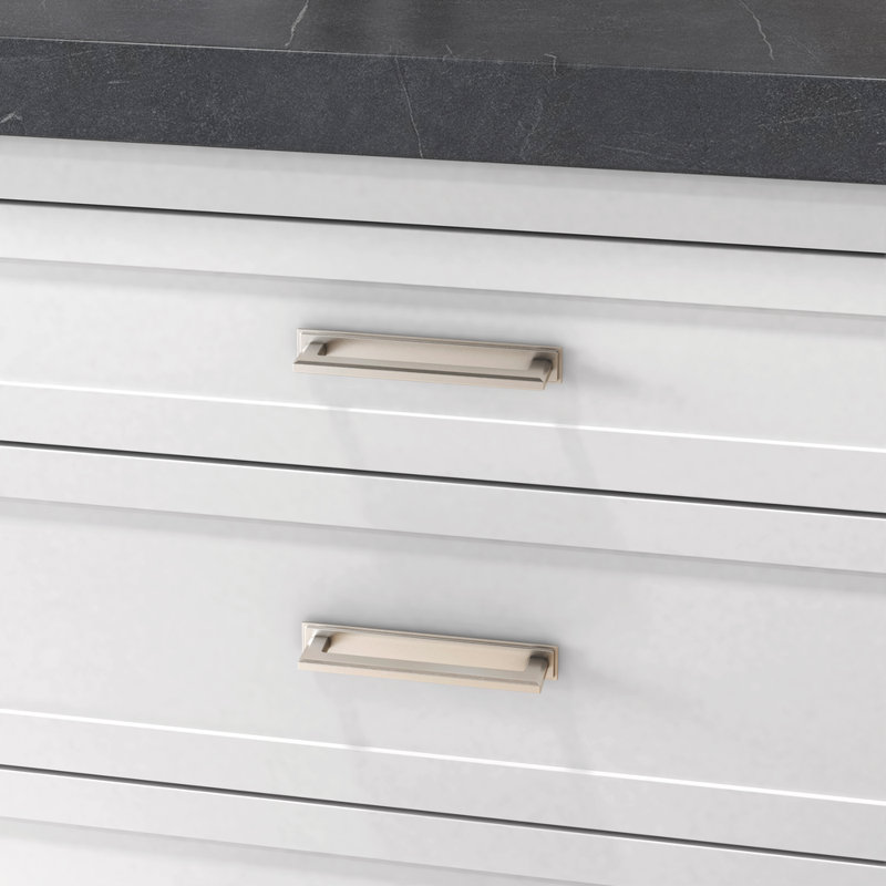 Satin Nickel Brushed Cabinet Pull with Mounting Hardware