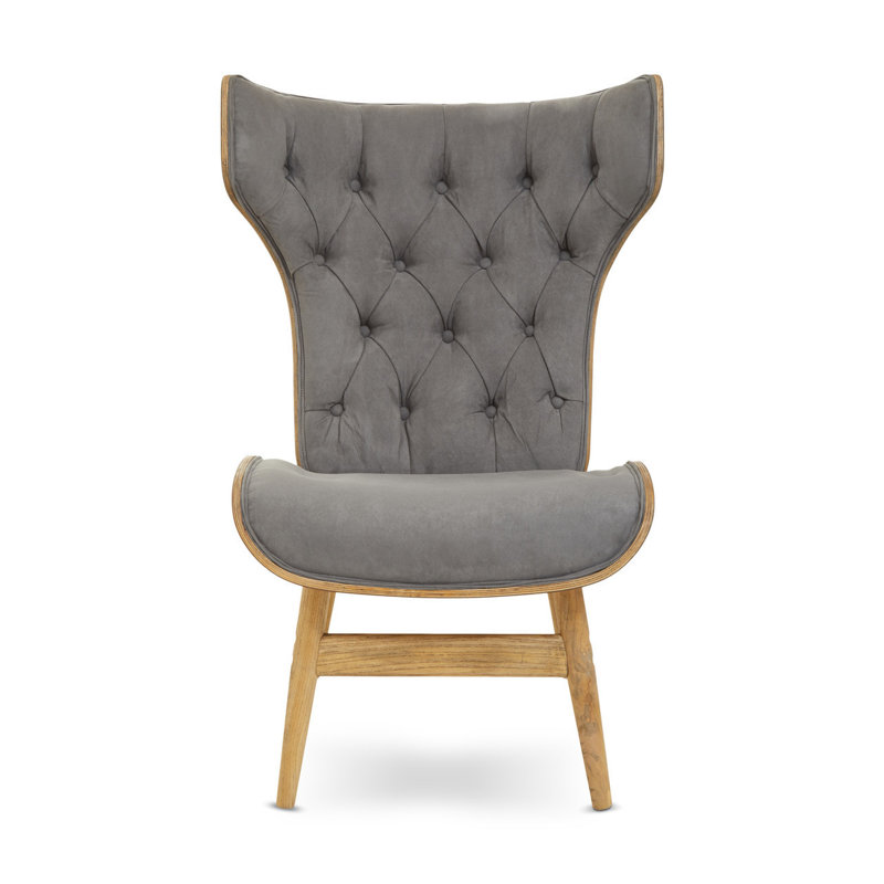 Littlehampt Upholstered Wingback Chair, Grey