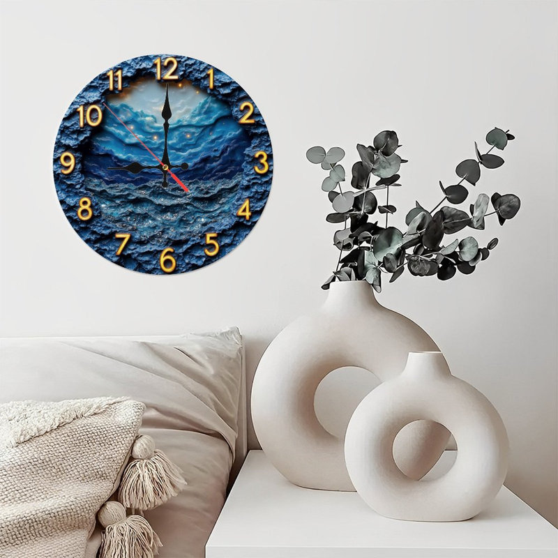 Horloge avec chiffres abstraits de l'océan